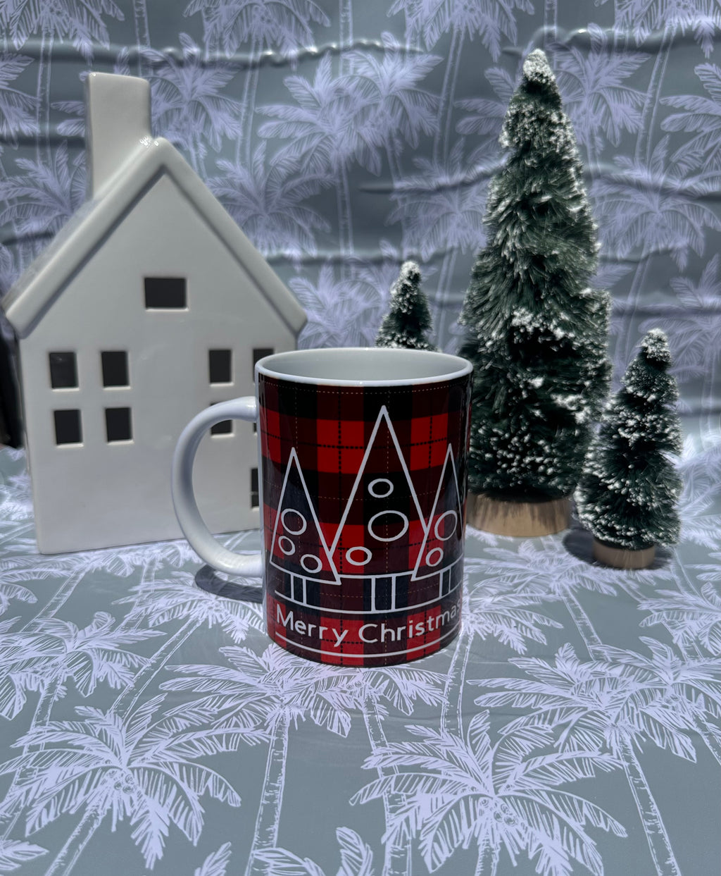Plaid Christmas Decorations Mug